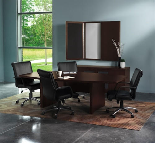 Mayline Group ACTB6 Aberdeen 6 ft Boat Shaped Conference Table by Mayline (Power Modules Available!)
