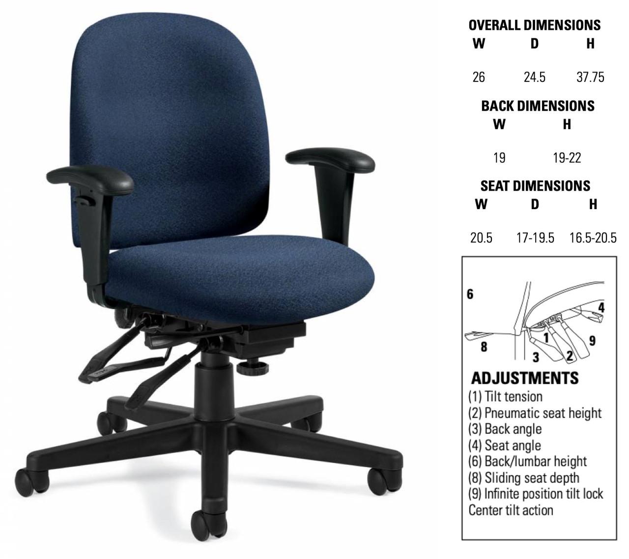 Granada Heavy Duty Low Back Office Chair