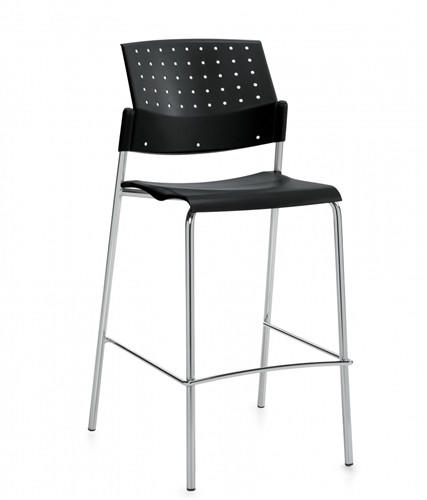 Global Total Office Sonic Armless Modern Bar Stool 6558