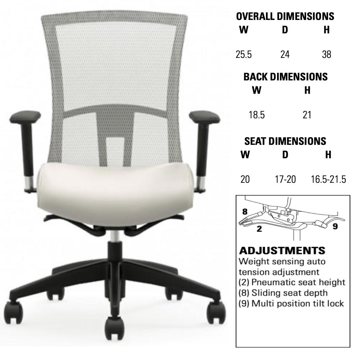 Global Total Office Vion Mid Back Mesh Office Chair 6322-8