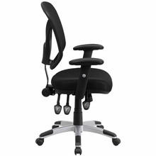  Flash Furniture Mid Back Black Mesh Chair with Triple Paddle Control and Adjustable Arms 