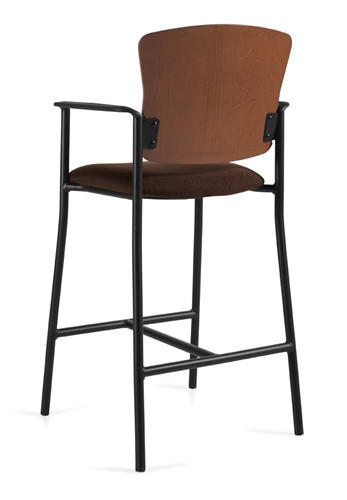Global Total Office Global Twilight Series Armchair Bar Stool with Wood Back - 2188