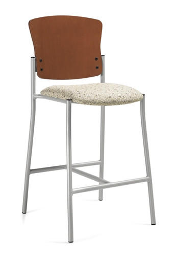 Global Total Office Global Twilight Series Armless Bar Stool with Wood Back - 2189