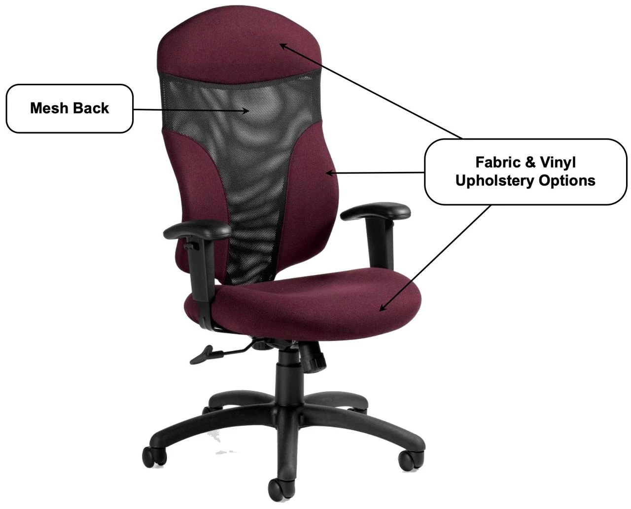 Global Total Office Global Tye High Back Tilter Chair 1950-4 with Adjustable Arms
