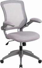  Flash Furniture Mid Back Gray Mesh Task Chair with Flip Up Arms 