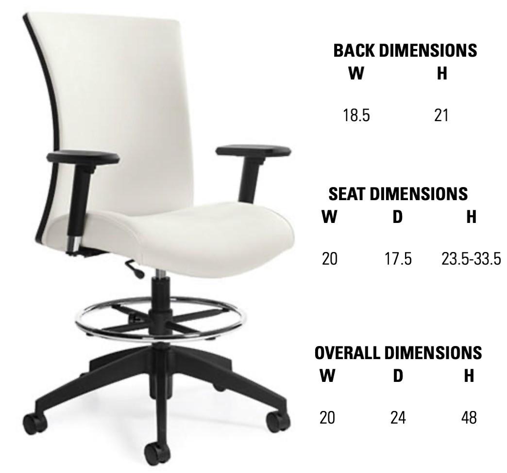 Global Total Office Global Vion Series Adjustable Drafting Chair with Arms 6338-6