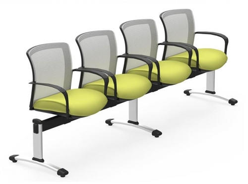 Global Total Office Global Vion VON502 Mesh Back Beam Chair with Arms (Designer Color Combinations!)