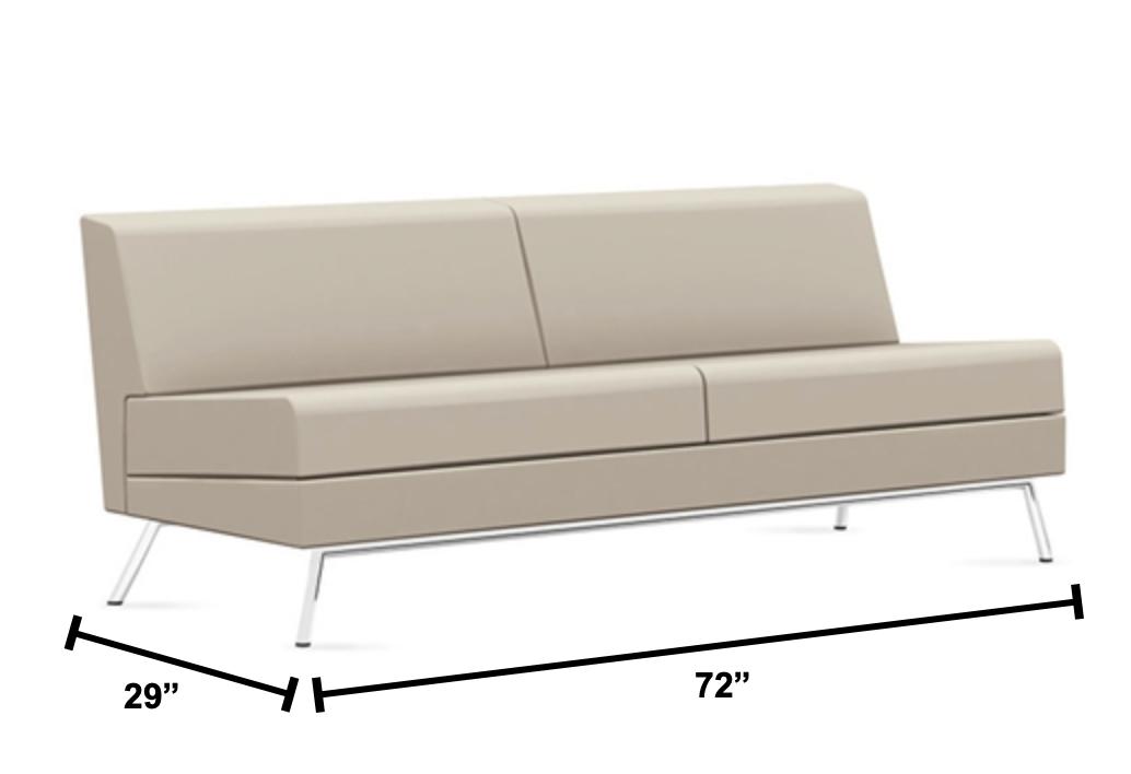 Global Total Office Global Wind Linear Series Armless Vinyl Sofa 3363NALM 