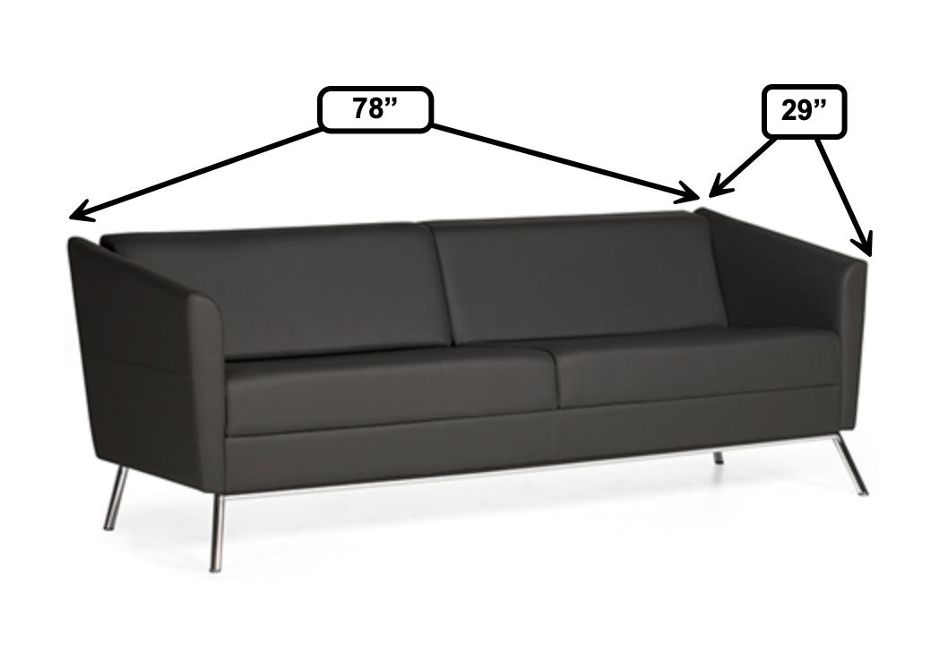 Global Total Office Global Wind Series 3 Piece Vinyl Lounge Furniture Set