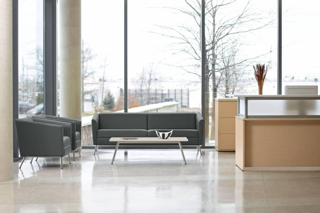 Global Total Office Global Wind Series 3 Piece Vinyl Lounge Furniture Set