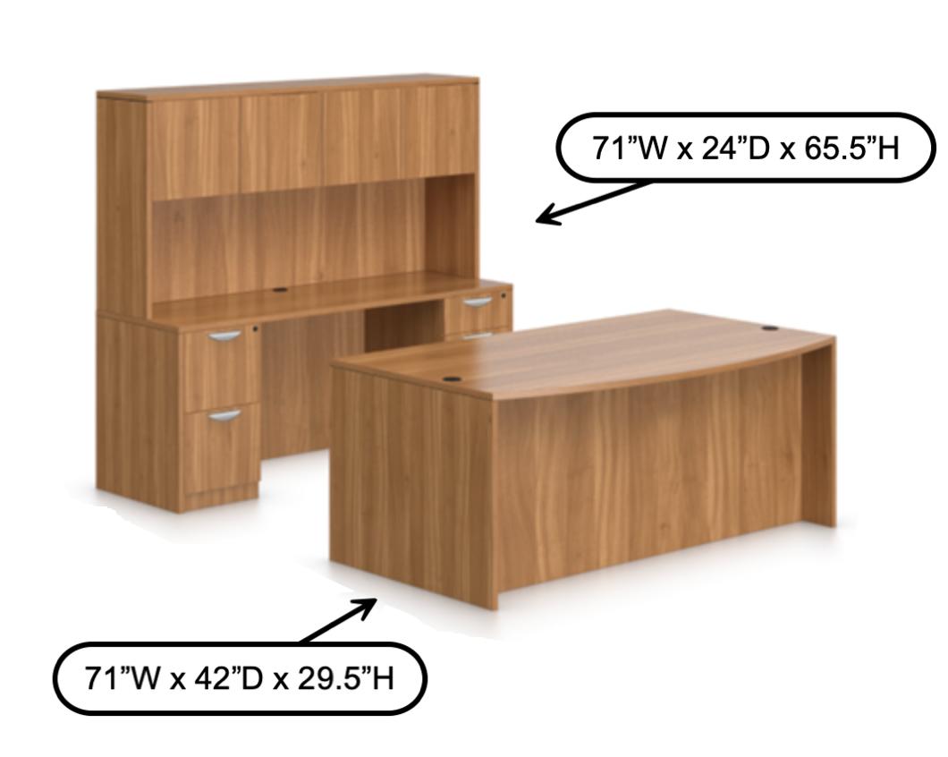 Offices To Go Autumn Walnut Superior Laminate Desk Set SL-22 by OTG 