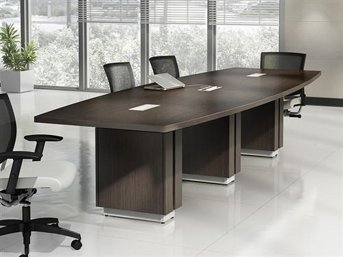Global Total Office Global Zira Series 10' Boat Shaped Conference Table Z48120BE (Available with Power!)