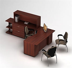 Global Total Office Global Zira Series Contemporary L Desk 