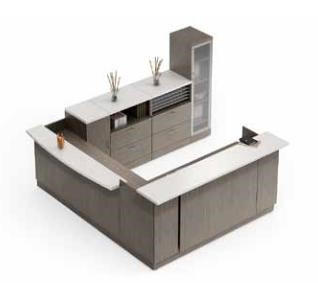 Global Total Office Global Zira Series Contemporary U Shaped Reception Desk