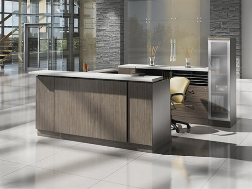 Global Total Office Global Zira Series Contemporary U Shaped Reception Desk