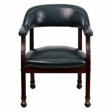  Flash Furniture Navy Blue Vinyl Conference Chair with Casters 
