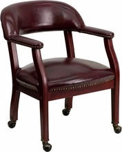  Flash Furniture Oxblood Vinyl Conference Chair with Casters 