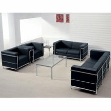  Flash Furniture Regal Series Black Leather 4 Piece Lounge Seating Set 