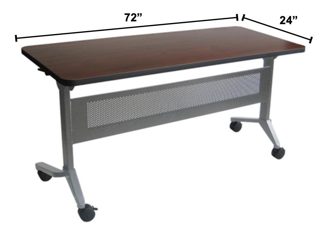 Mayline Group Mayline 72" Flip-N-Go Training Room Nesting Table with Silver Base - LF2472