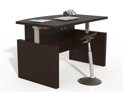 Mayline Group Mayline Aberdeen 72" Height Adjustable Bow Front Desk ABDH7242