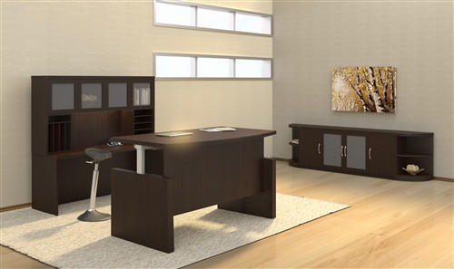 Mayline Group Mayline Aberdeen 72" Height Adjustable Bow Front Desk ABDH7242