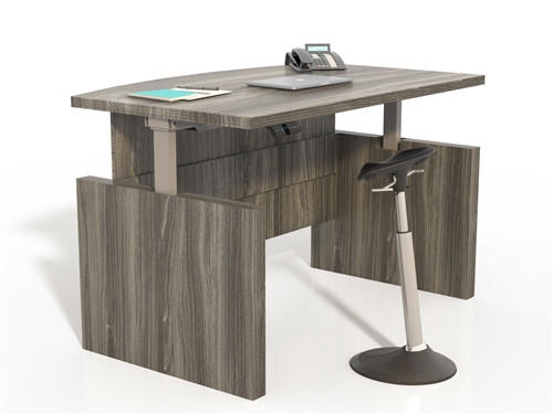 Mayline Group Mayline Aberdeen 72" Height Adjustable Bow Front Desk ABDH7242