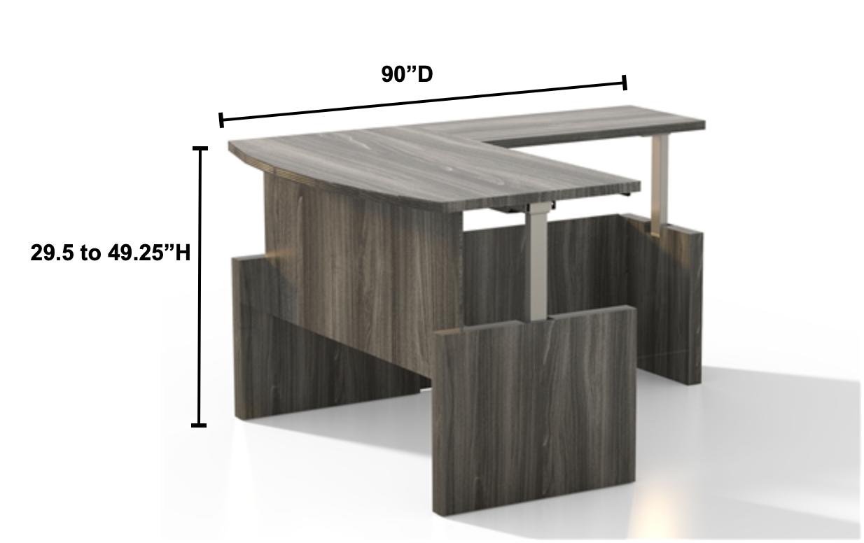 Mayline Group Mayline Aberdeen Ergonomic Bow Front L-Desk AT56
