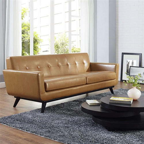 Modway Engage Bonded leather Mid Century Sofa