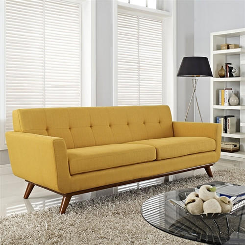  Modway Engage Mid Century Fabric Sofa (12 Color Options!) 