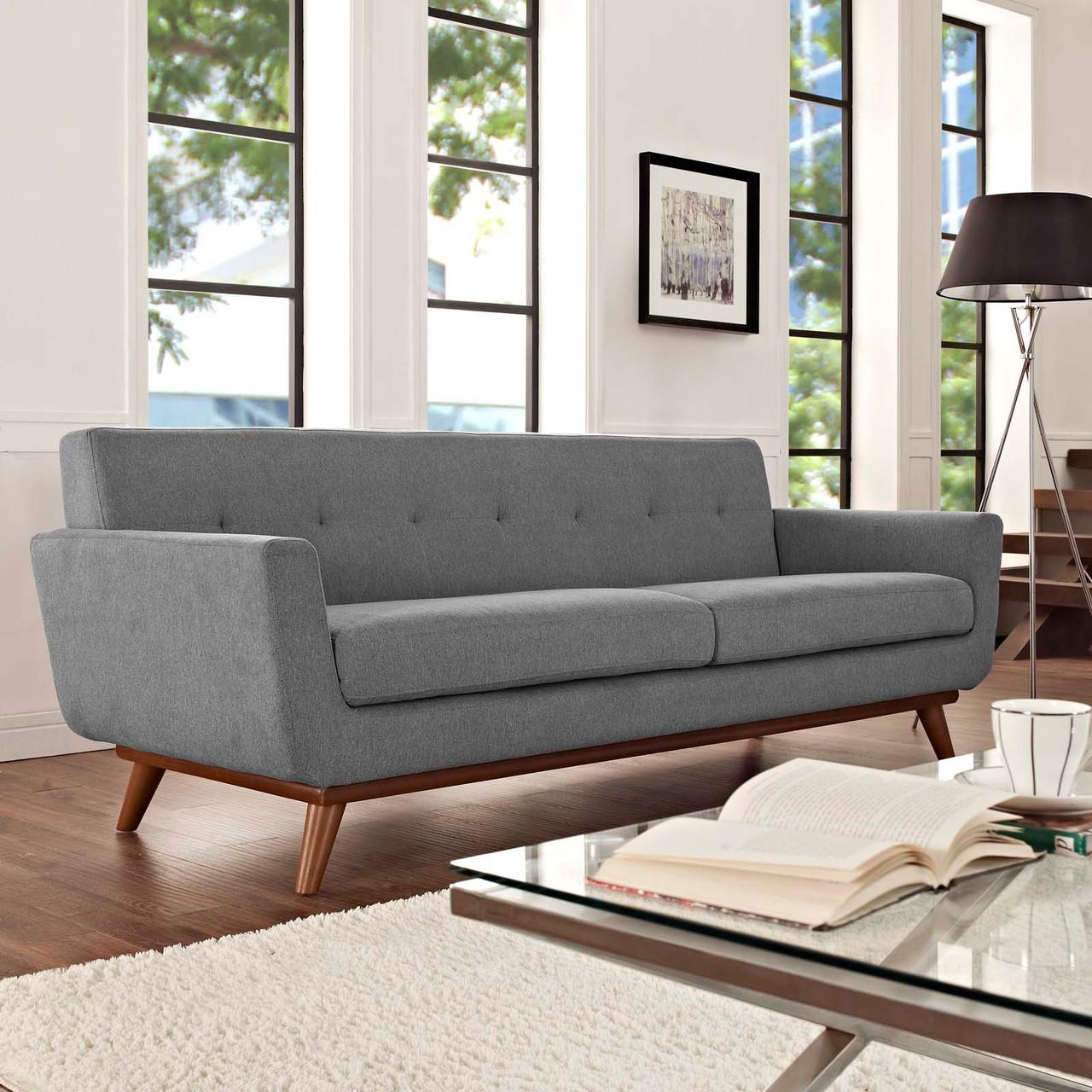 Modway Engage Mid Century Fabric Sofa