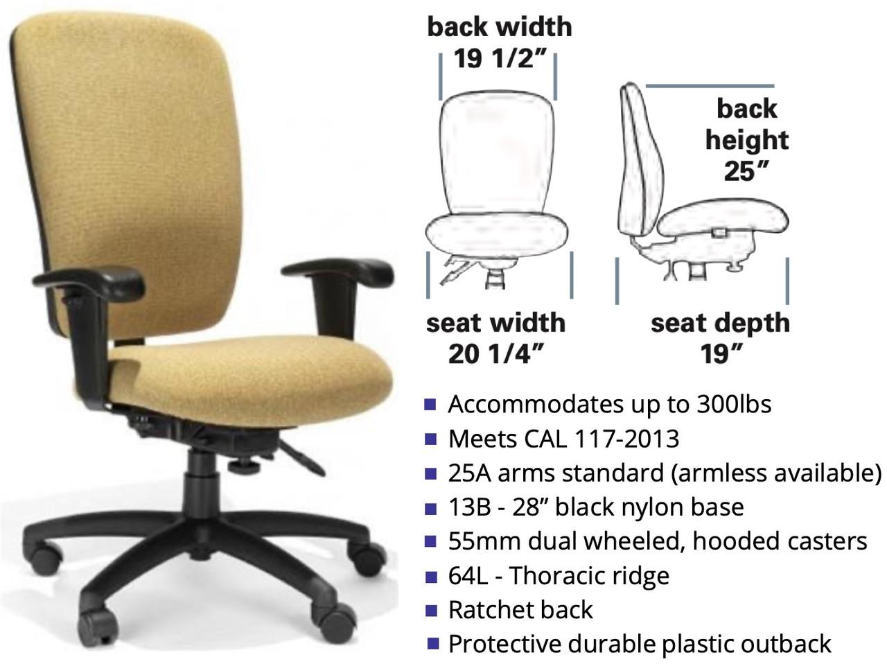 RFM Preferred Seating Rainier High Back Office Chair R4