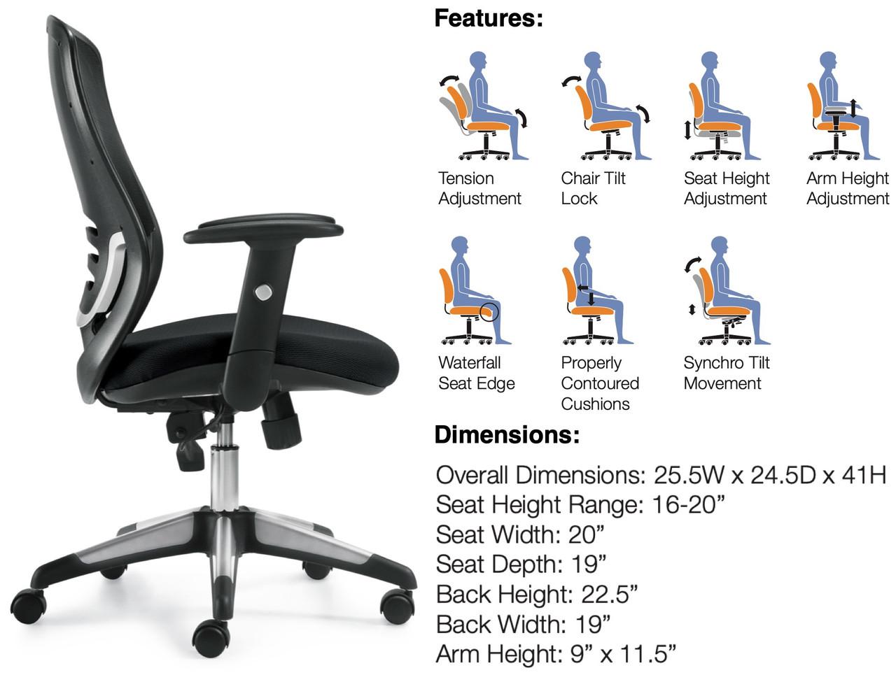 Offices To Go 11685 High Back Mesh Managers Chair