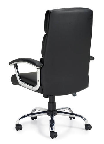  Offices To Go 11858B High Back Black Leather Segmented Cushion Office Chair 