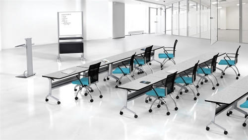 Mayline Group Mayline Flip-N-Go LF1848 48" x 18" Nesting Training Table with Silver Base (2 Finish Options Available!)