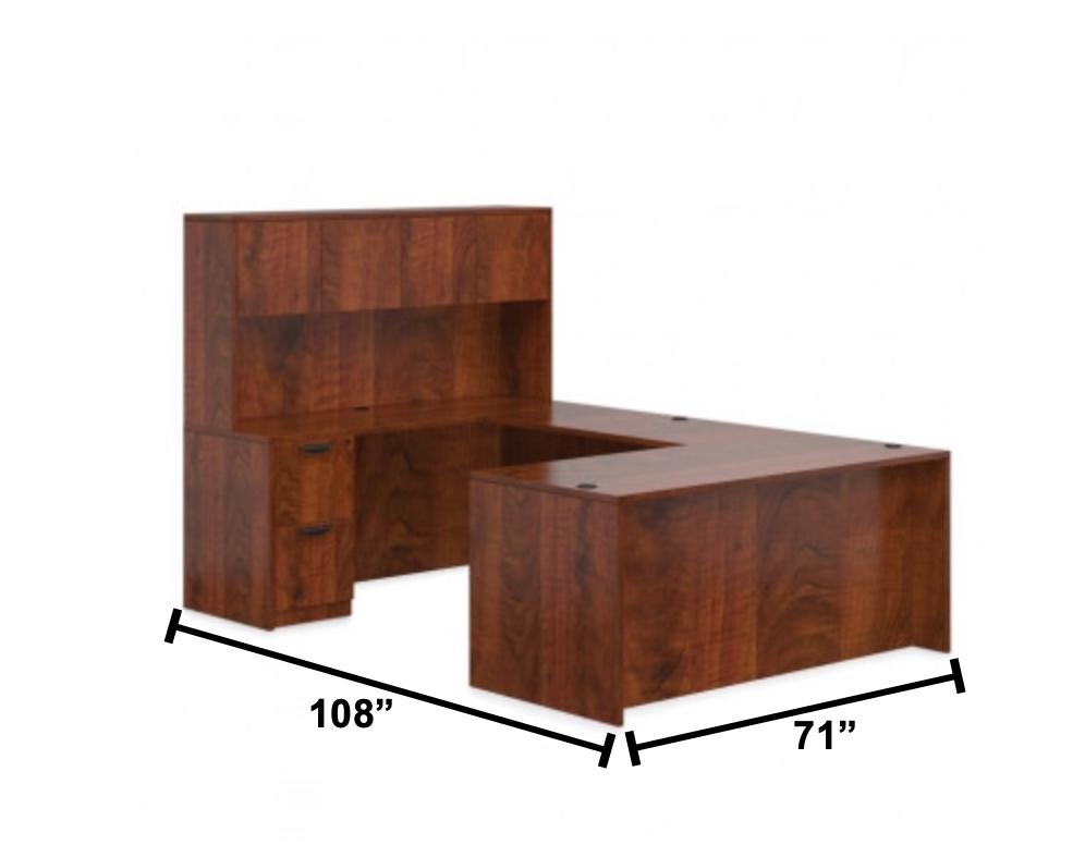 Offices To Go 6 Piece Dark Cherry U Desk Layout SL-15-ADC