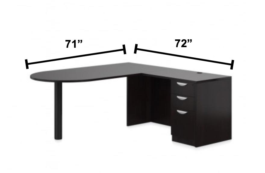 Offices To Go Executive Corner Desk Layout SL-24-AEL with Espresso Finish