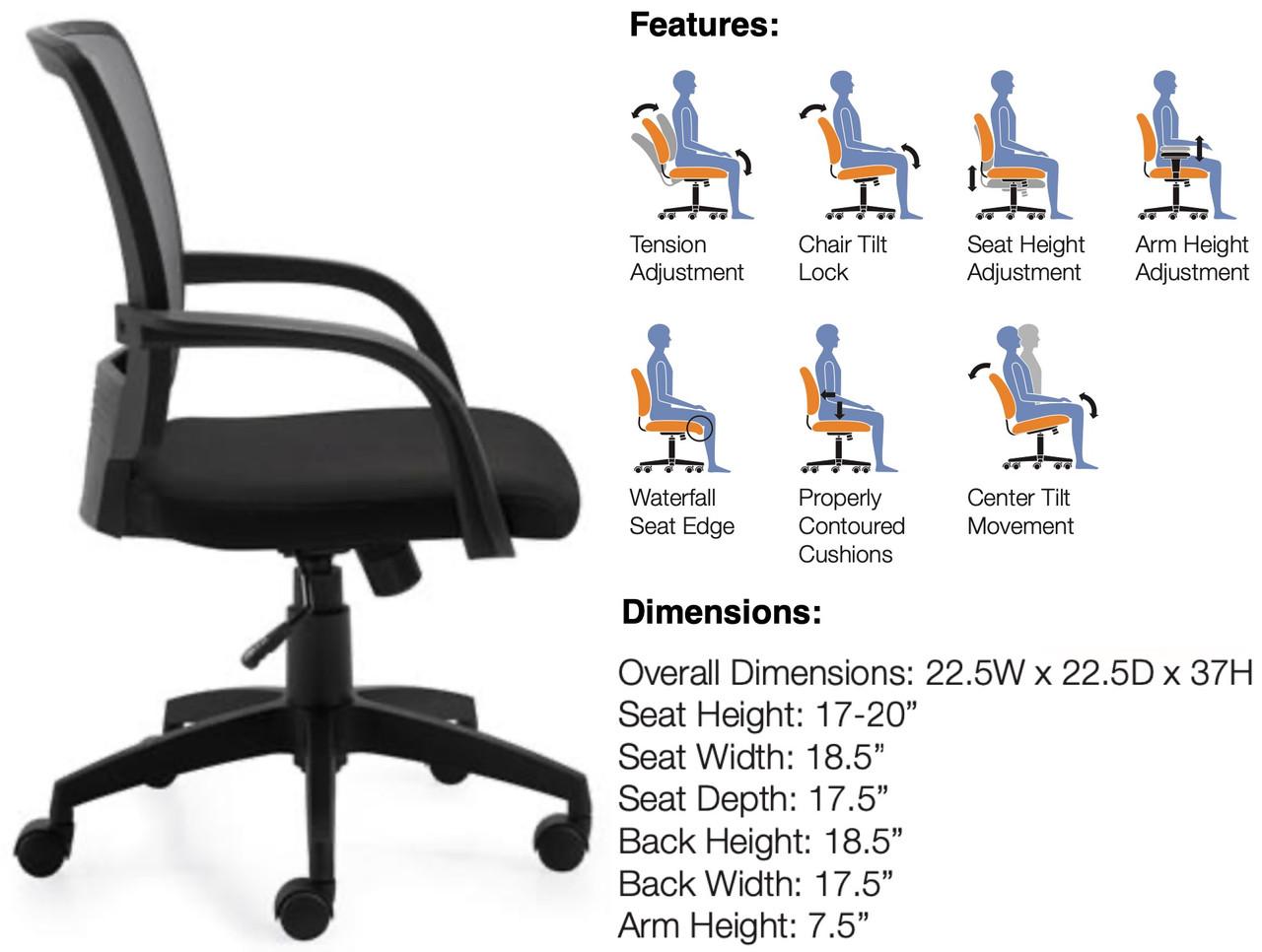 Offices To Go Gray Mesh Back Managers Task Chair 10900B