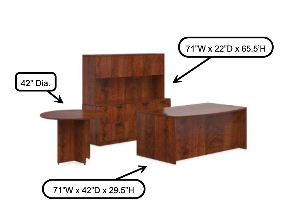 Offices To Go Large Executive Furniture Set in Dark Cherry SL-21-ADC