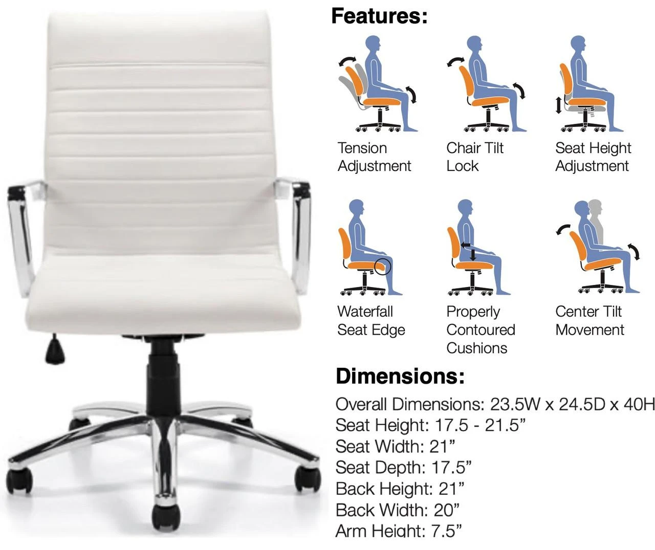 Offices To Go Luxhide Executive Conference Chair 11730B (6 Color Options Available!)