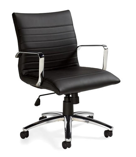 Offices To Go Luxhide Leather Office Chair with Ribbed Back - OTG11734B