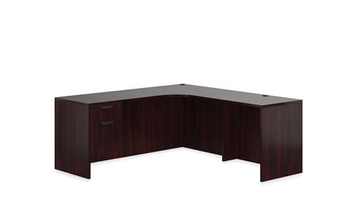 Offices To Go Mahogany Corner Desk with Suspended Pedestal