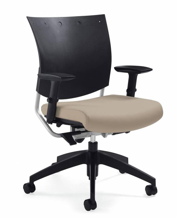 Global Total Office Global 2738 Graphic Ergonomic Poly Back Office Chair with Adjustable Arms