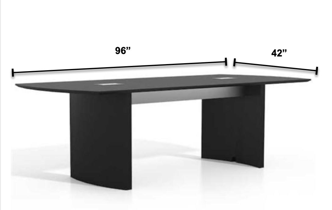 Mayline Group Mayline Medina 8' Mocha Conference Table with Silver Frame Accents