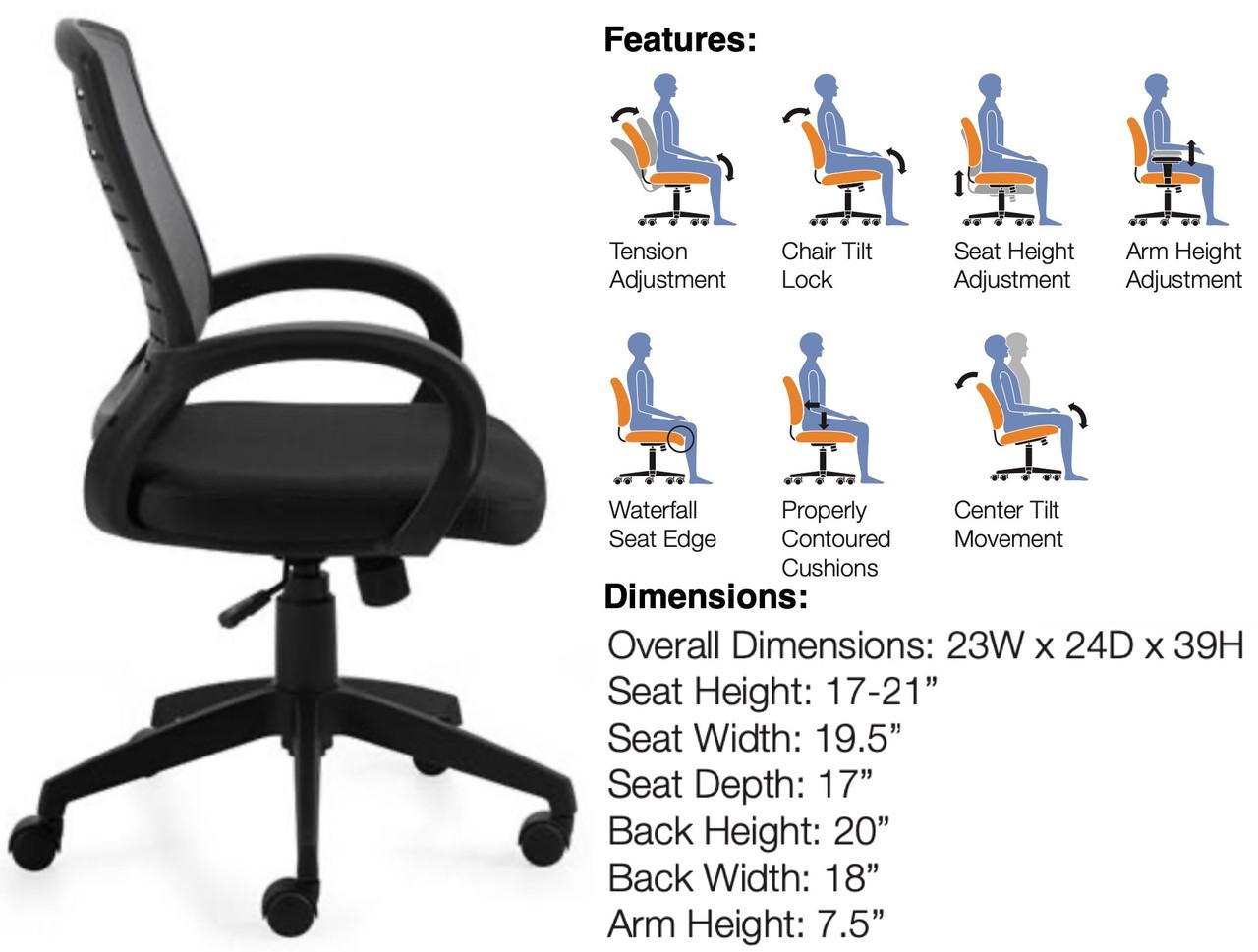 Offices To Go Modern Gray Mesh Office Task Chair 10902B