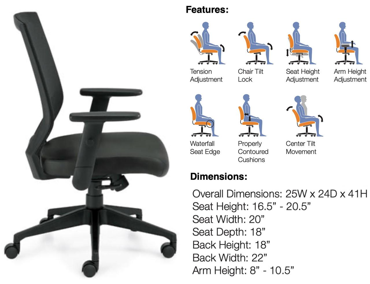 Offices To Go Mesh Back Chair OTG12112B