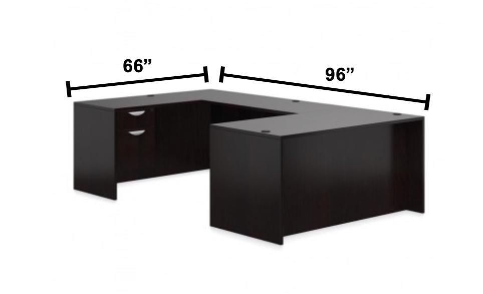 Offices To Go SL-14-AEL Espresso Finished Executive Desk Layout