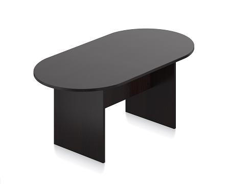 Offices To Go Small Espresso Conference Table with Racetrack Top