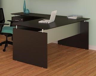 Mayline Group Mayline Medina L Shaped Desk in Mocha