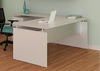 Mayline Group Mayline Medina L Shaped Desk in Textured Sea Salt 