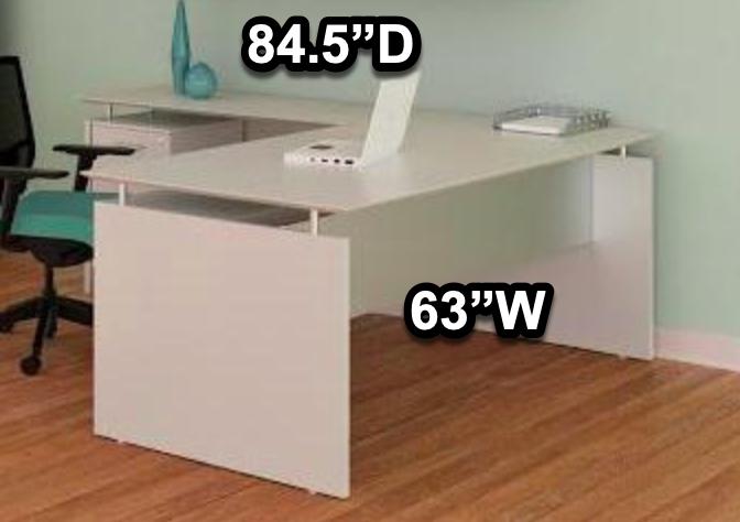 Mayline Group Mayline Medina L Shaped Desk in Textured Sea Salt